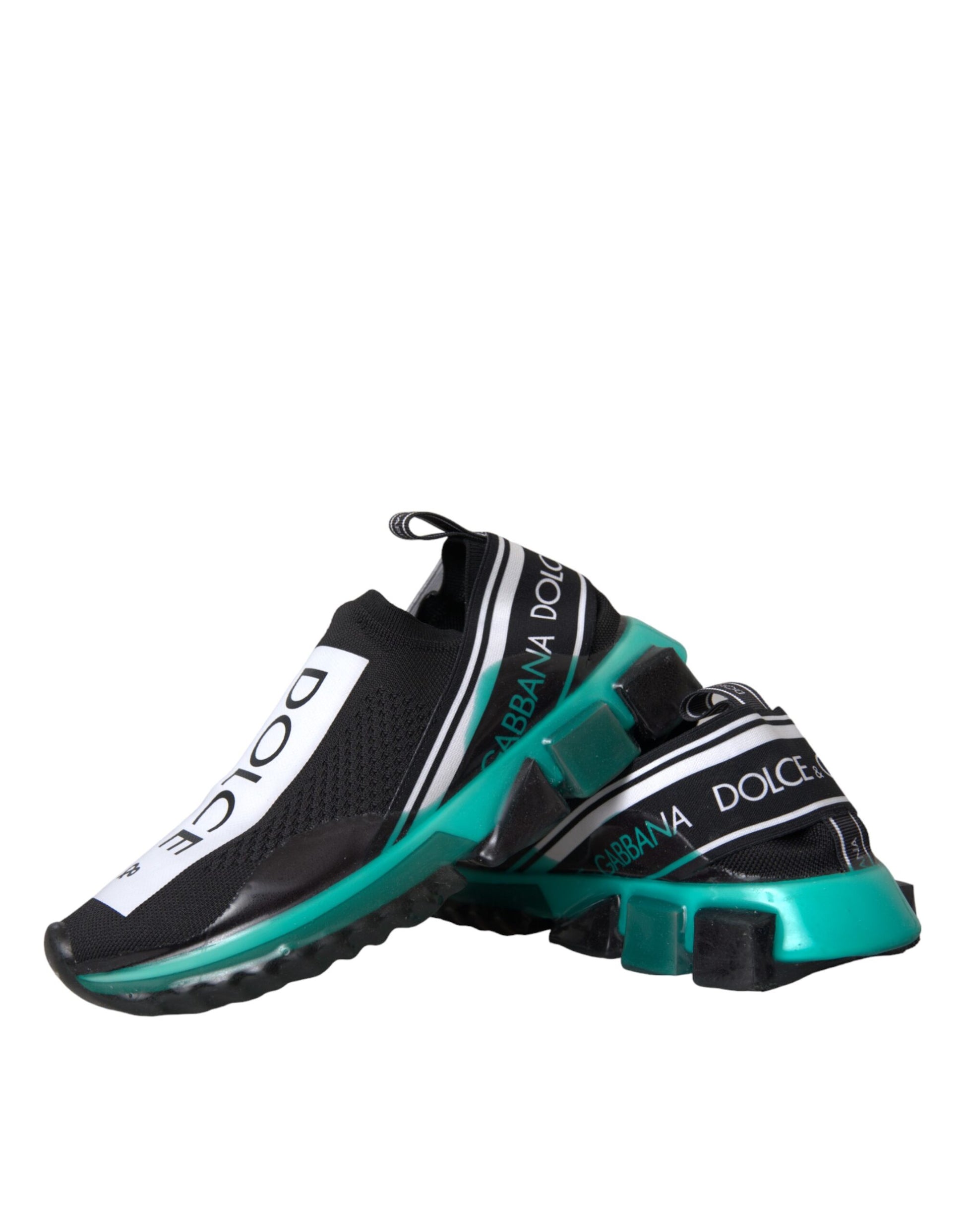 Dolce Gabbana Black Blue Sorrento Slip On Sneakers Shoes