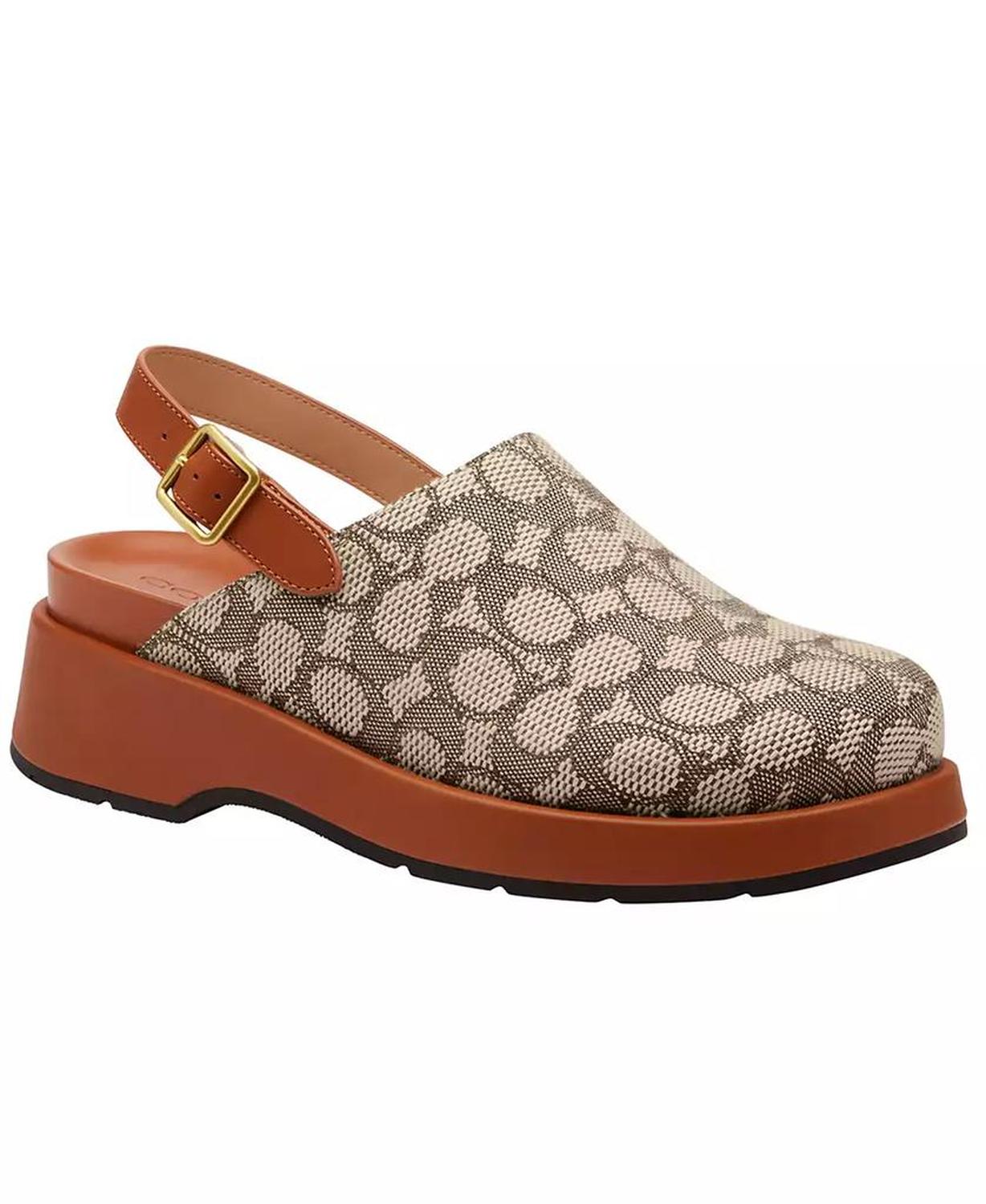 Women's Sculpted C Signature Jacquard Logo Platform Clogs