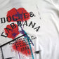 Dolce & Gabbana White Logo Floral Cotton Crew Neck T-shirt