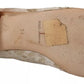 Dolce & Gabbana Beige Lace Crystal Ballet Flats Loafers Shoes