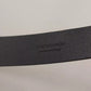 Dolce & Gabbana Black Calf Leather Logo Engraved Metal Buckle Belt
