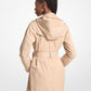 Cotton Blend Hooded Trench Coat