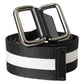 Dolce & Gabbana Orange Canvas Logo Print Metal Buckle Men Belt