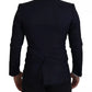 Dolce & Gabbana Blue Wool Single Breasted Coat Men Blazer