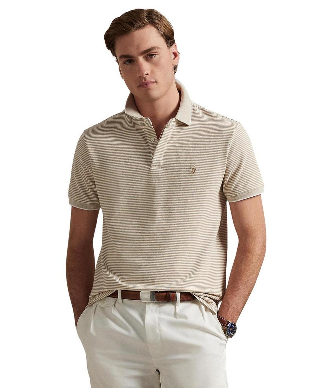 Custom Slim Fit Stretch Oxford Mesh Polo