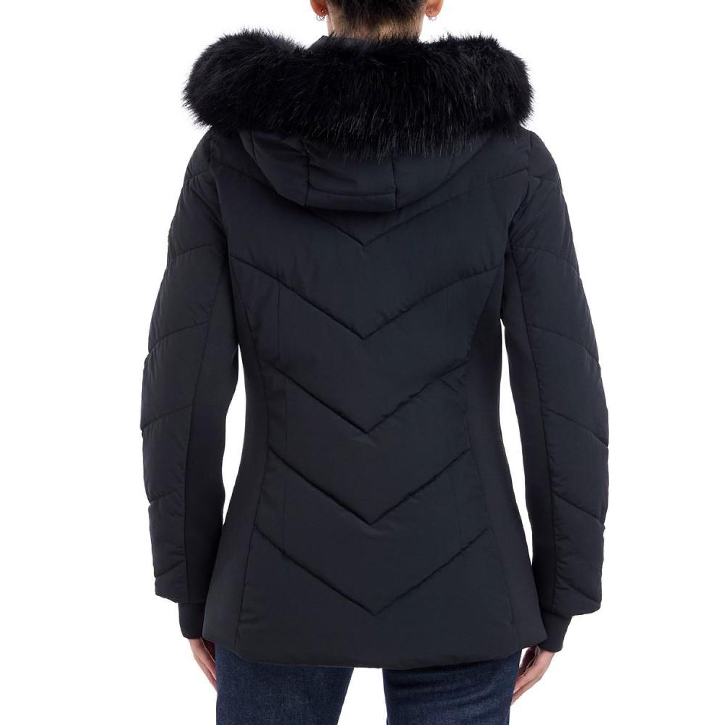 Women's Faux-Fur-Trim Hooded Puffer Coat, Created for Macy's