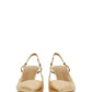 Textured Gold Slingback Pumps With Pointed Toe