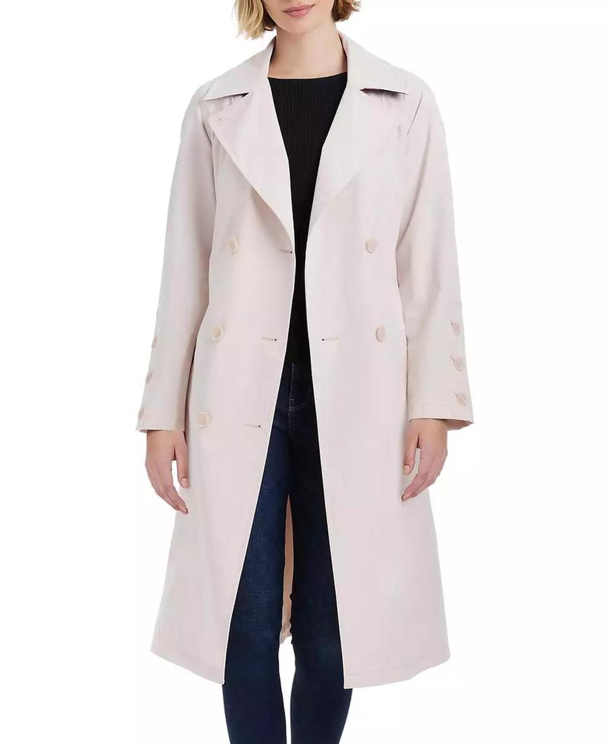 Women's Long Double-Breasted Trench Coat