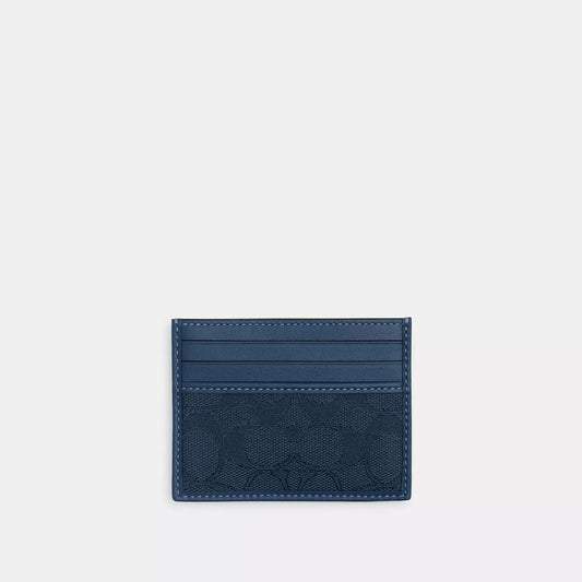 Slim Id Card Case In Signature Jacquard