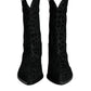 Dolce & Gabbana Black Gray Leopard Cowboy Boots Shoes