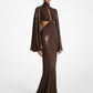 Hand-Embroidered Sequin Stretch Matte Jersey Fishtail Gown