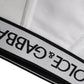 Dolce & Gabbana White Cotton Stretch Branded Logo Underwear