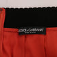 Dolce & Gabbana Orange Macramé Lace Pencil Skirt