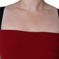 Dolce & Gabbana Red Viscose Stretch Side Slit Sheath Midi Dress
