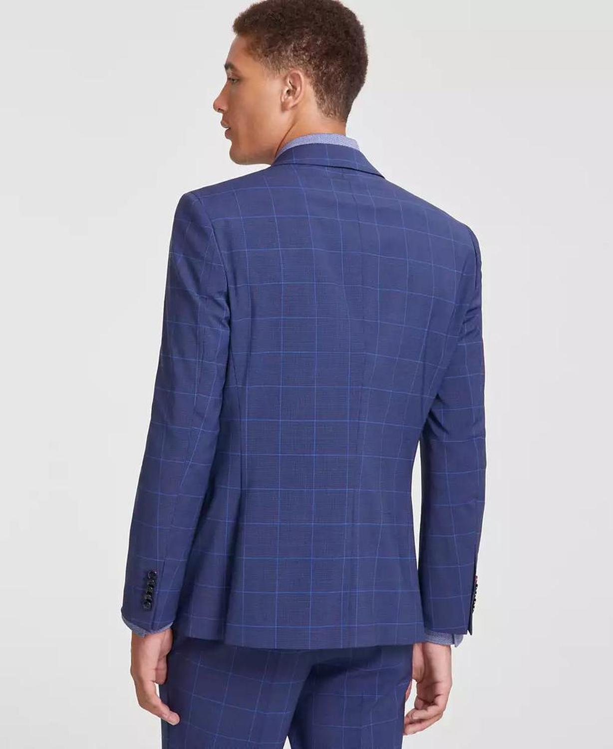 Men's Modern-Fit Windowpane Check Suit Jacket