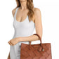 Scarlett Medium Woven Leather East West Satchel