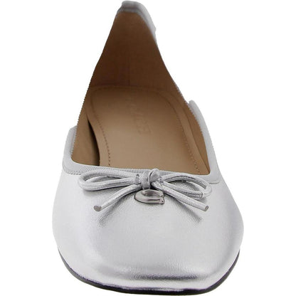 CU224 Womens Bow Leather Ballet Flats