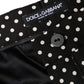 Dolce & Gabbana Black Patchwork High Waist Wide Leg Pants
