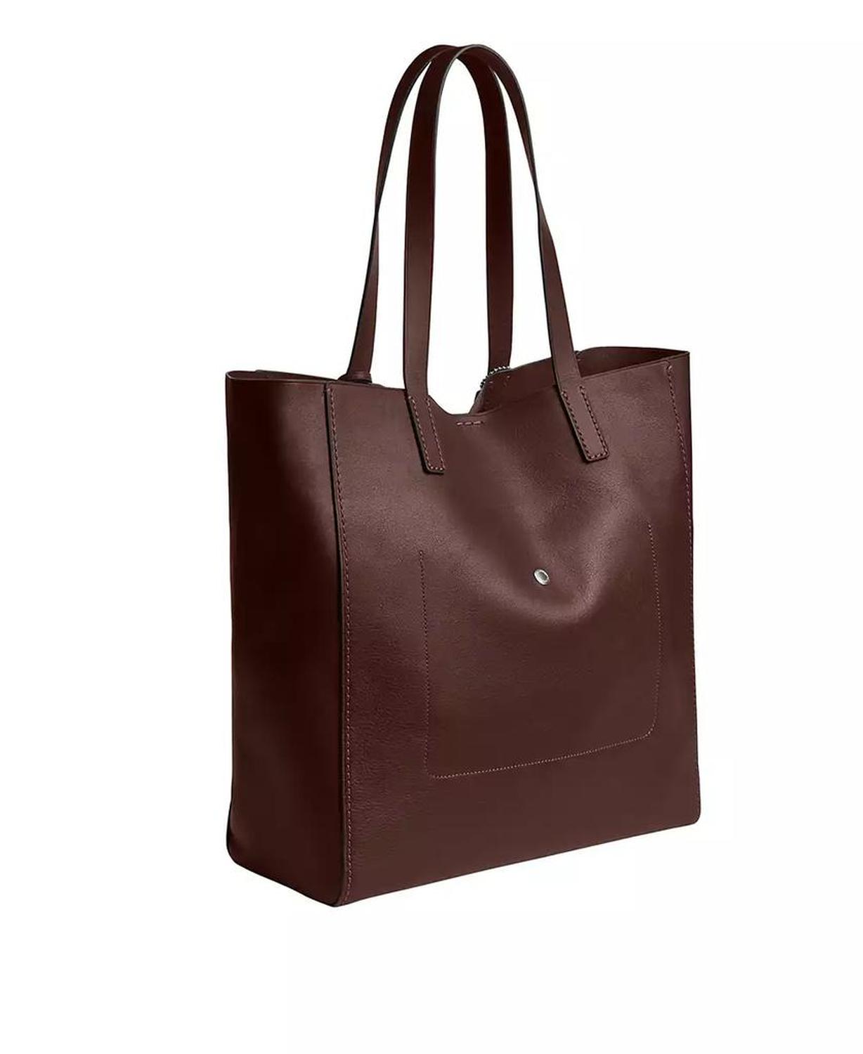 Men's Natural Grain Leather Tote Bag