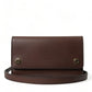 Dolce & Gabbana Chic Brown Leather Shoulder Bag with Gold Detailing