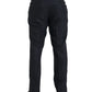 Dolce & Gabbana Blue Brocade Wool Skinny Men Dress Pants