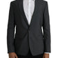 Dolce & Gabbana Gray Wool Peak Single Breasted Coat Blazer