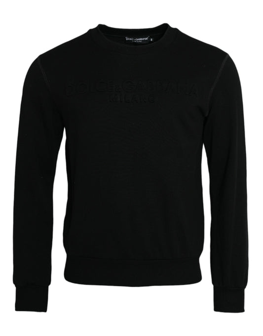 Dolce & Gabbana Black Cotton Long Sleeves Sweatshirt Sweater