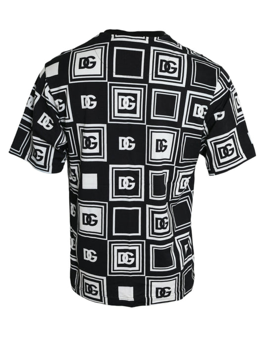 Dolce & Gabbana Black White Logo Print Short Sleeves T-shirt