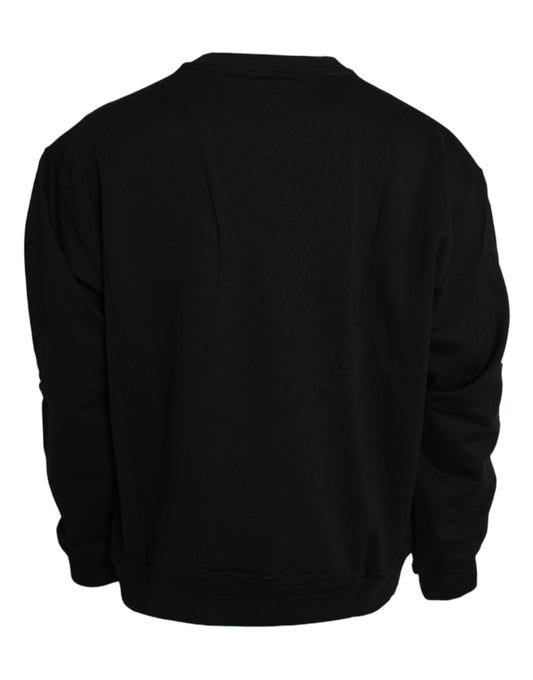 Dolce & Gabbana Black Logo Cotton Long Sleeves Sweatshirt Sweater