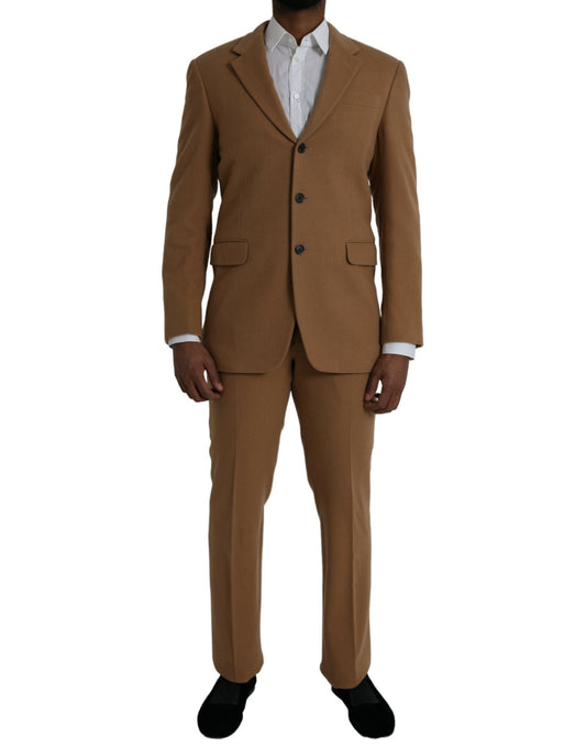 Prada Brown Cashmere 2 Piece Single Breasted Suit
