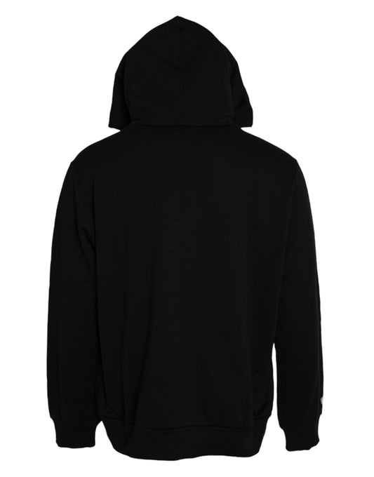Dolce & Gabbana Black Cotton Hooded Sweatshirt Sweater
