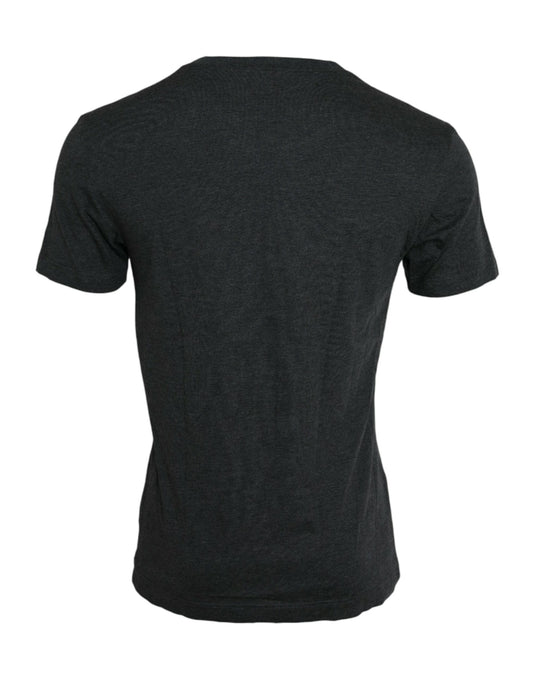 Dolce & Gabbana Gray Logo Print Crewneck Short Sleeve T-shirt