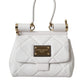 Dolce & Gabbana White Calf Leather 90's SICILY Shoulder Satchel Bag