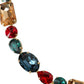 Dolce & Gabbana Light Blue Leather Crystal Chain Waist Belt