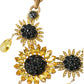 Dolce & Gabbana Gold Tone Brass Sunflower Crystal Embellished Necklace