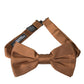 Dolce & Gabbana Brown Silk Adjustable Neck Men Bow Tie