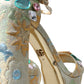 Dolce & Gabbana Gold Floral Jacquard Crystal Sandals Shoes
