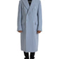 Dolce & Gabbana Blue Double Breasted Long Trench Coat Jacket