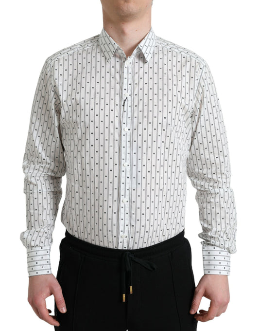 Dolce & Gabbana Elegant White Cotton Slim Fit Dress Shirt
