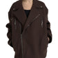 Dolce & Gabbana Brown Coat Short Biker Wool Jacket