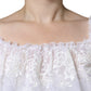 Dolce & Gabbana White Floral Lace Corset Cotton Maxi Dress