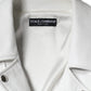Dolce & Gabbana White Lambskin Leather Biker Coat Jacket