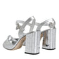 Dolce & Gabbana Silver Mirror Heels KEIRA Sandals Shoes