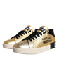 Dolce & Gabbana Gold Portofino Calf Leather Sneakers Shoes