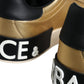 Dolce & Gabbana Gold Portofino Calf Leather Sneakers Shoes