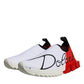 Dolce & Gabbana White Red Low Top Sorrento Men Sneakers Shoes