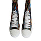 Dolce & Gabbana Multicolor Patchwork Logo High Top Sneakers Shoes