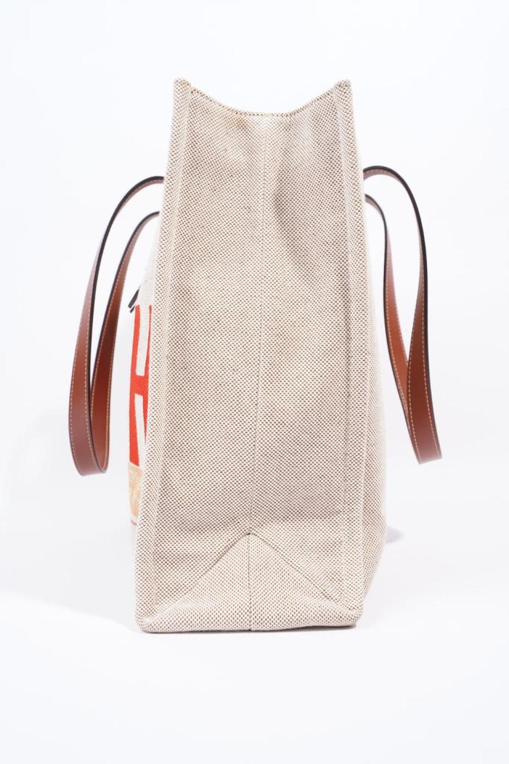 Chloe Corita Kent Tote Beige / Multicoloured Writing Canvas Large