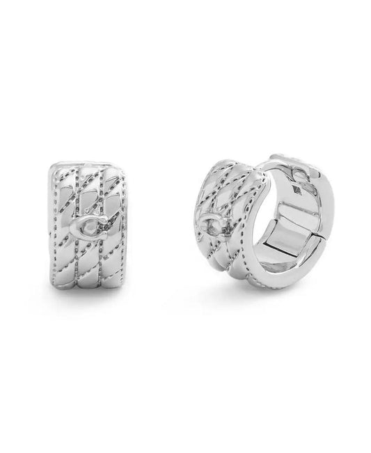 Signature Quilted Heart Huggie Earrings