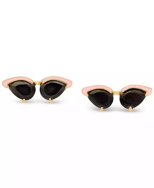 Gold-Tone Out of Office Sunglasses Stud Earrings